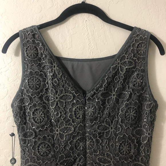 Adrianna Papell Metallic Lace with Sequins - Picture 6 of 10